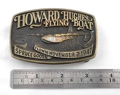 1981 Howard Hughes Flying Boat Spruce Goose Belt Buckle – Age of Bronze – Calif.