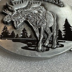 Yellowstone National Park Moose Belt Buckle Collectible Metal Silver Tone