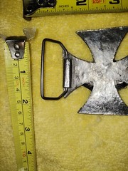 Black Iron Cross Skull Biker Belt Buckle