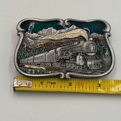 Vintage 1984 Bergamot Brass Works Steam Train Locomotive Belt Buckle U-149 USA