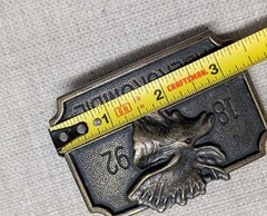 Y2K vintage ABERCROMBIE & FITCH belt buckle SOLID BRASS western 1990s moose A&F