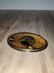 Beaver Buckle Co Handcrafted Gold Toned Horse Equine Resin Belt Buckle USA