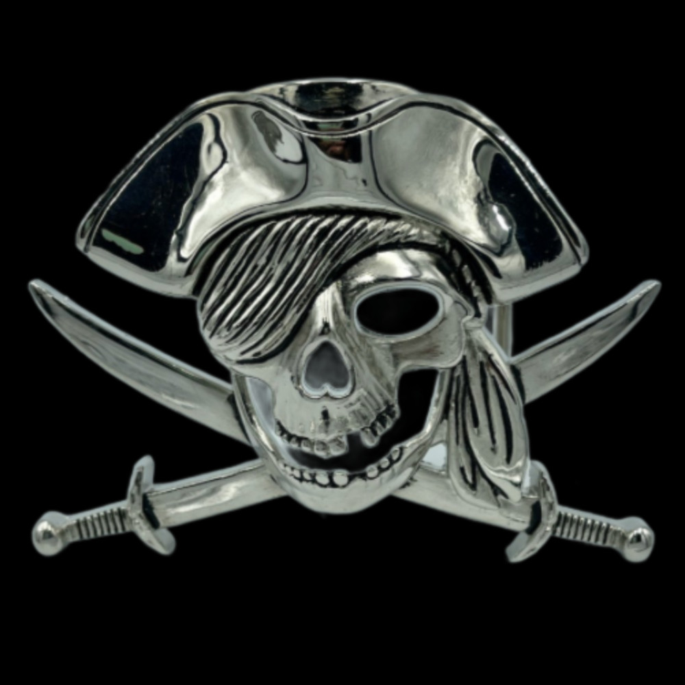 Sea Pirate Skull Skeleton Ship Flag Sword Knife Belt Buckle Boucle De Ceintures