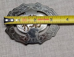 vintage USA made MILLER belt buckle NICKEL SILVER western RODEO cowboy horse