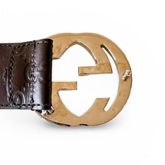 GUCCI Pre-Owned 411924 sima Interlocking Leather Belt