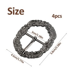 4 Piece Costume Belt Buckles Set for Men Women, Diameter 30mm Retr…