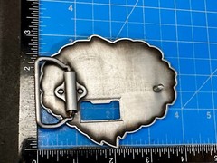 Roaring Lion Head Silver Tone Cutout Belt Buckle and Bottle Opener