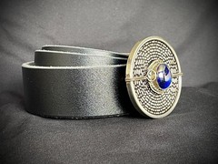 Darren McNeese Archive Belt Buckle Blue Stone Peru Industrial Gothic Handmade
