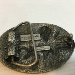 Vintage 1985 Idea Craft Limited Edition Silver Tone Belt Buckle WXB 3&Prime; x 2.2&Prime;