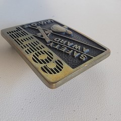 Contel Brass Belt Buckle 1985 Safety Award Anacortes Brass Works Handmade