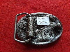 PEWTER BELT BUCKLE, « EAGLE » 3-D DESIGN, SISKIYOU-BERGAMOT USA, MAN-0724*08414