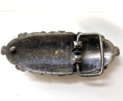Elongated Oval Dark Silver Tone Belt Buckle 3.75&Prime; x 1.5&Prime; Fits 1-1/8&Prime; wide belt
