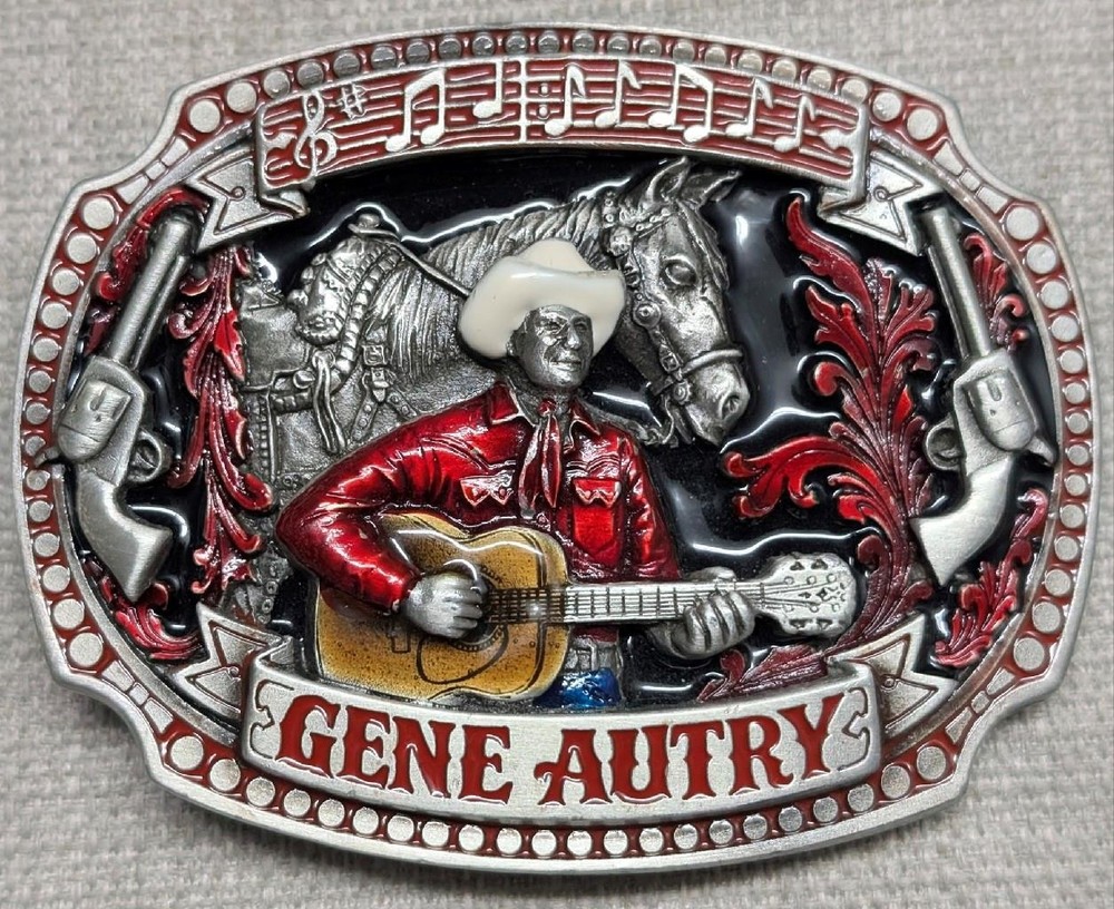 vintage GENE AUTRY belt buckle COUNTRY MUSIC heavy pewter WESTERN cowboy