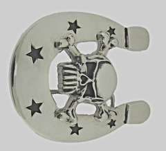 Skull Crossbone Belt Buckles Horseshoes Silver Metal Emblem Vintage Pirate Men