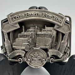 Vintage 1987 Budweiser American Trucker Belt Buckle Bergamot Brass Works D-175