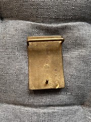 DKNY Donna Karan vintage solid brass retro military crown swords belt buckle
