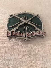 Id Rather Be Hunting DEER FISHING White tail BELT BUCKLES metal western hunting