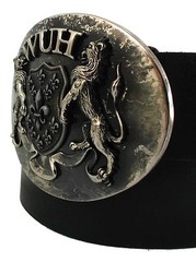 WASHED UP HOLLYWOOD 1.75” LIONS FLEUR HERALDIC OLD SILVER #065VS WUH BELT BUCKLE