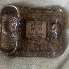 Buck Knives Four Generations Western Antique Silver Metal Belt Buckle BC-180