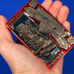 VTG Budweiser Clydesdales Belt Buckle Red Enamel Made in USA 820 Genuine