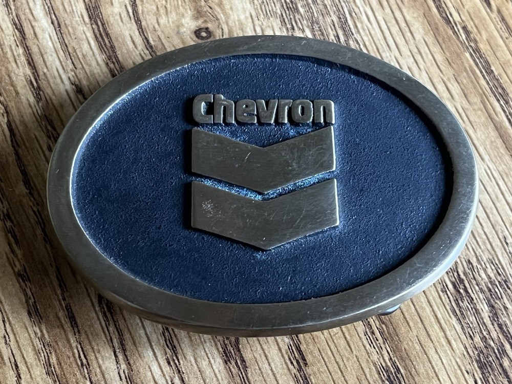 Vtg Chevron Solid Sand Cast Bronze Belt Buckle by Rainbow Metals Seattle