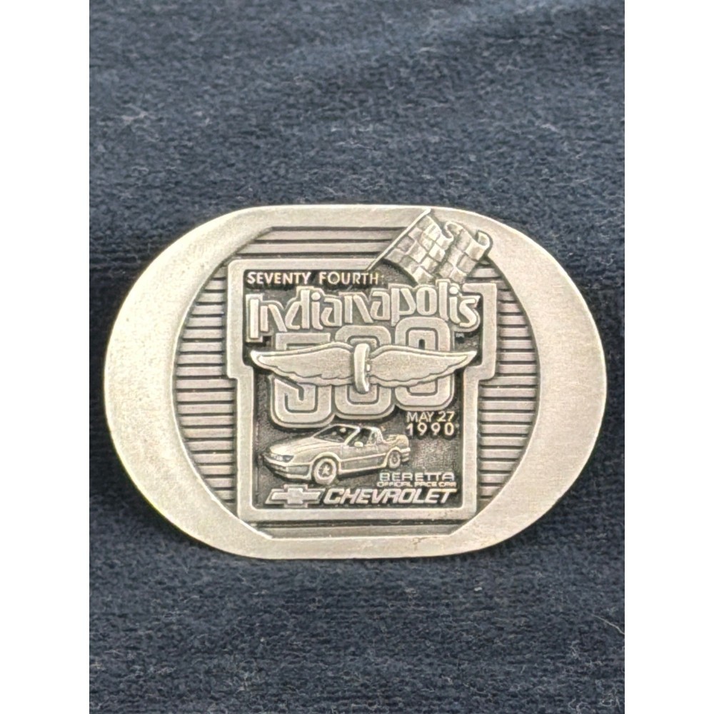 Vintage 1990 Indy 500 Chevrolet Beretta Pace Car Pewter Belt Buckle 100/500