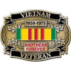Vietnam Veteran Brothers Forever Vietnam Ribbon Belt Buckle Enamel