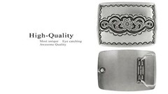 Western Floral Design Sterling Silver Plated Western Belt Buckle