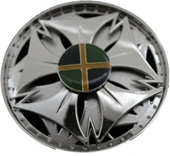 BELT BUCKLE -Spinner Rotating Gao Shi Zhuang Chrome Buckle 3.5&Prime; Diameter
