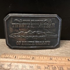 US Borax 1985 The Famous Twenty Mule Team of Death Valley Mining Belt Buckle