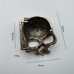 Copper Casted Skull Buckle Handmade Leather Belt DIY Fastener Buckle