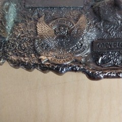 Train Engine Locomotive Belt Buckle Brass Great American Buckle Co Chicago 1981