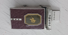 Santa Barbara Polo and Racquet Club Belt Buckle SBPRC Maroon Leather Silver Tone