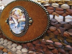 New Western Bronze and Suede Mallard Belt Buckle Artistic Impressions 