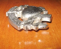 Rock Rebel Belt Buckle Dagger in Heart Buckle Never Again Silvertone Metal
