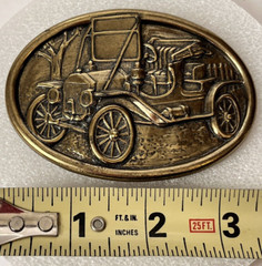 Antique Car Avon Vintage Model T Brass Automobile Vehicle Belt Buckle