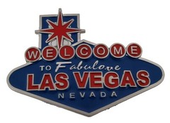 Welcome to Las Vegas Nv Neon Sign Blue Metal Sin City Belt Buckle Western Rodeo