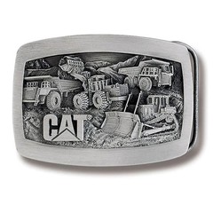 Caterpillar CAT Equipment Machines Pewter Finished Novelty Logo Men Belt Buckle
