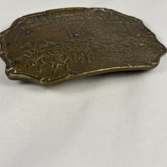 Vintage Bergamot Brass Works Central & Union Pacific Rail Road Co. Belt Buckle