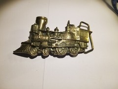 one Locomotive Train Belt Buckles 6101 BBB Baron Brass 1970s Real Road VTG