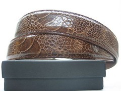 Sterling silver 925 buckle 2 loops w/Genuine Ostrich 30 mm belt shantpeter U.S.A