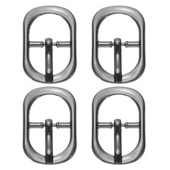4 Pcs 0.6 Inch Single Prong Buckle Oval Center Bar Buckle, Black