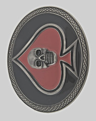 Skull Belt Buckles Tattoo Tribal Skeleton Halloween Vintage Ace Spade Lucky Goth
