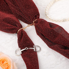 2Pcs Horse Bit Buckle Double Silk Scarf Buckle Ring,D Ring Snaffle Bit Buckles f