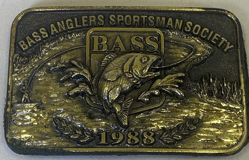 Bass Anglers Sportsman Society Great American 1988 Belt Buckle Co Fishing