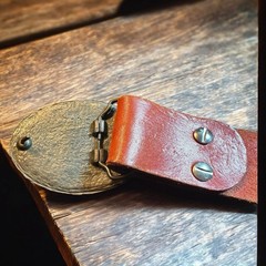 Vintage 1970s Schlitz Beer San Francisco Tooled Leather Belt with Buckle OOAK