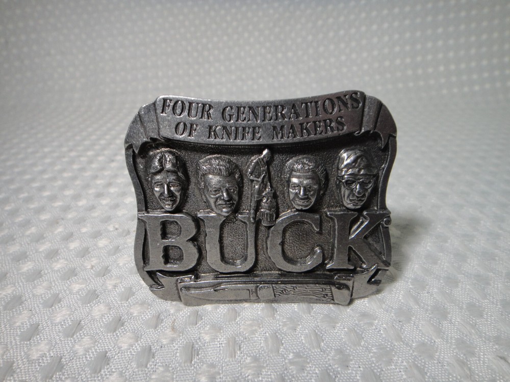 Buck Knives Pewter Belt Buckle Four Generations Smoky Mountain Knife Works