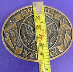 VINTAGE WWII VETERAN Belt Buckle AMAZING DETAIL E PLURIBUS UNUM USA W.W.II euc!!
