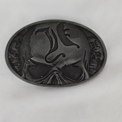 Skull Belt Buckle Metal Oval Lead-Free Gothic Design 5&Prime;x3&Prime;