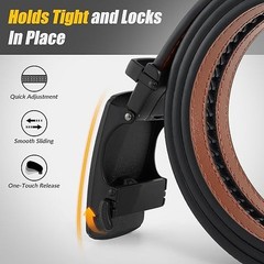 Men Ratchet Belt Buckle Only Belt Buckle Automatic Click Buckle for 1 3/8&Prime; Sl…